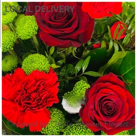 PETITE Red & Green with Red Filigree Heart Gift Box 